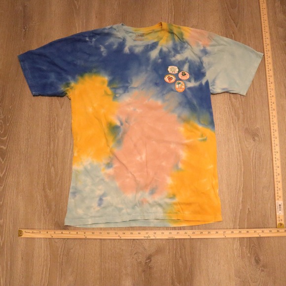 Vans Tie Dye T Shirt Large Classic Fit Orange Blue Pink Yellow Fruit Graphics - Picture 2 of 6